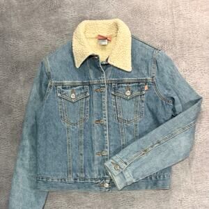 Y2k Roxy Quiksilver Denim Sherpa Collar Jacket